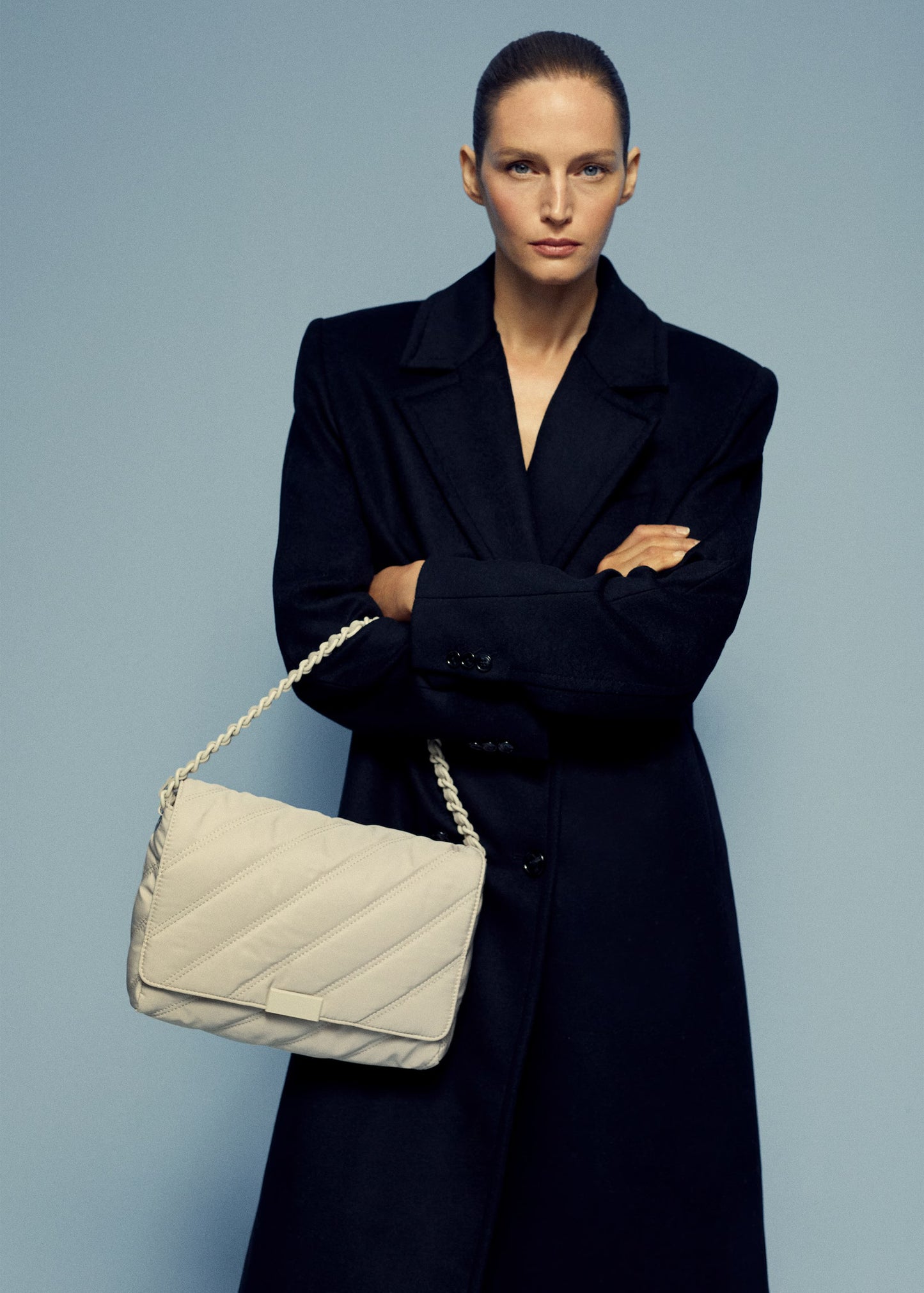 Quilted shoulder bag Nylon fabric