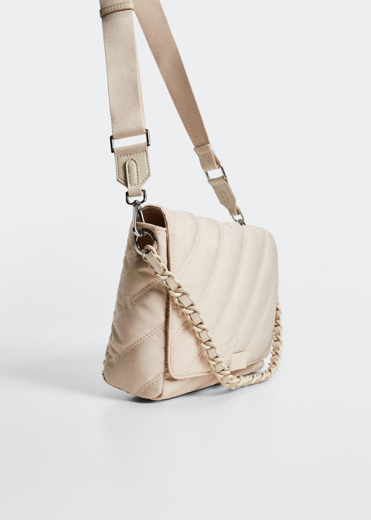 Quilted shoulder bag Nylon fabric