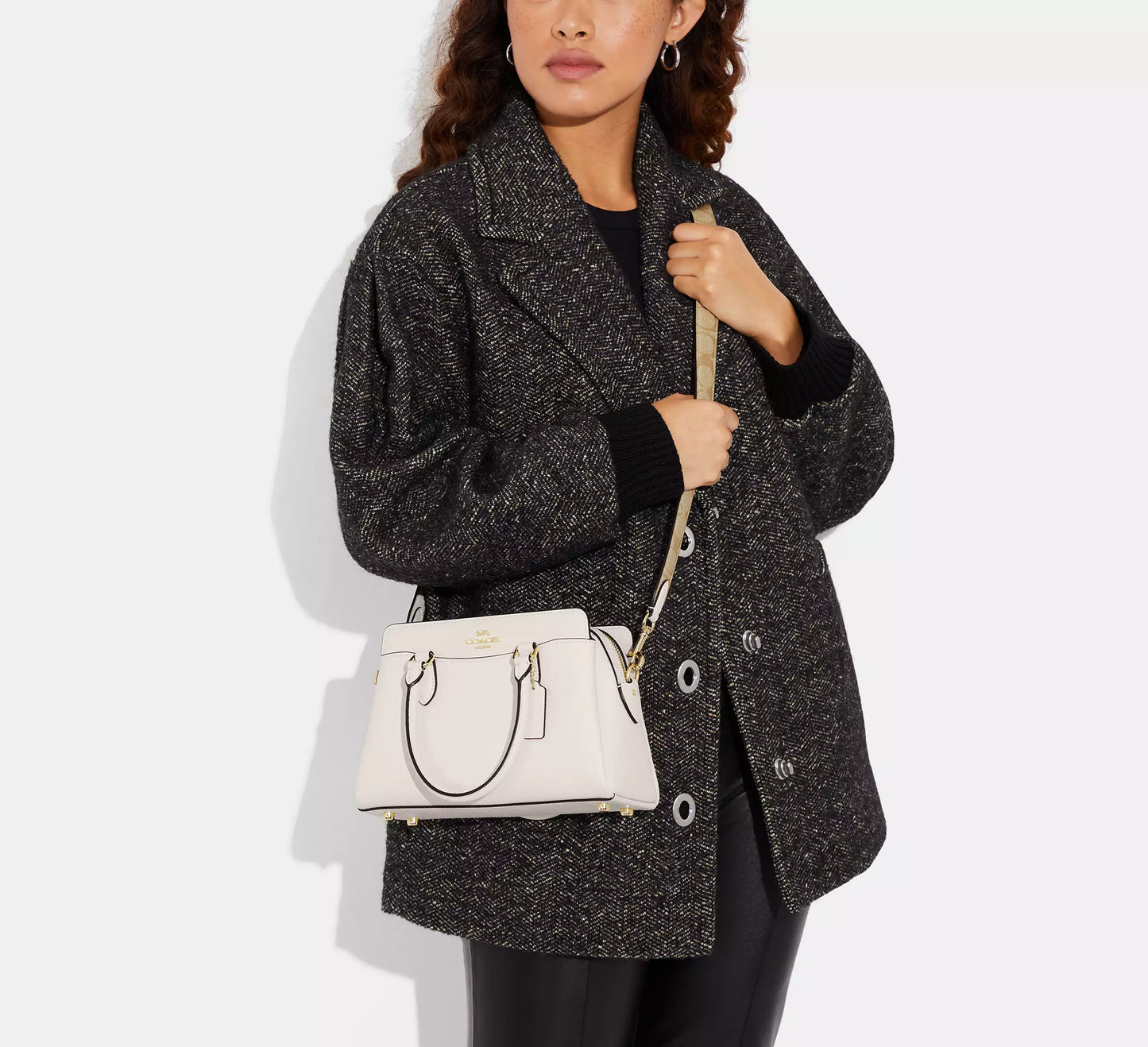 Mini Darcie Carryall Bag With Signature Canvas Detail