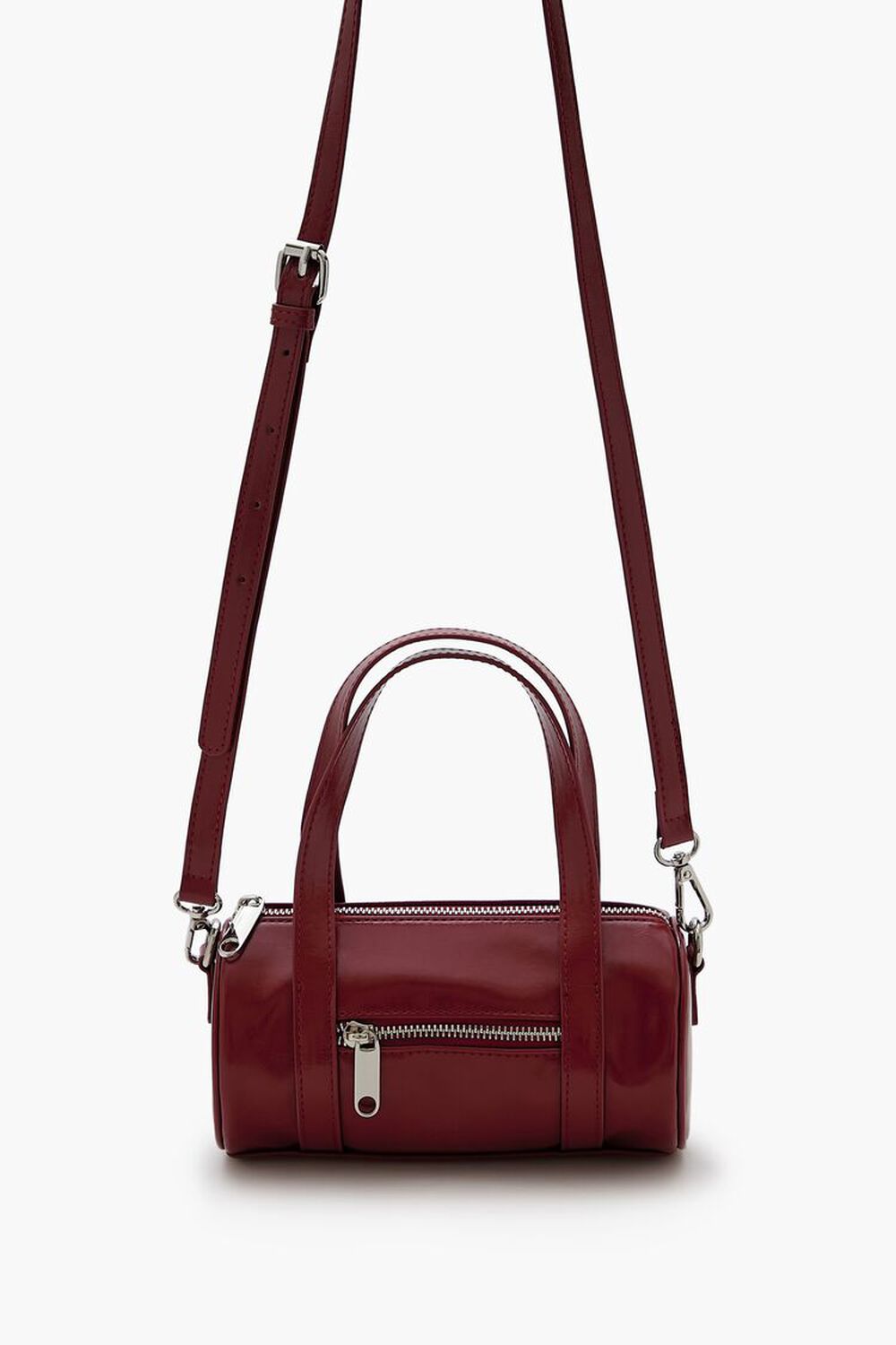 Faux Leather Barrel Bag