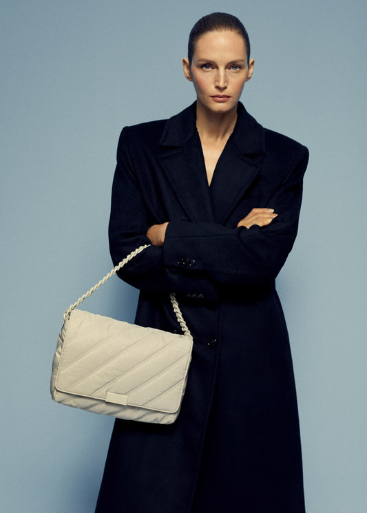 Quilted shoulder bag Nylon fabric